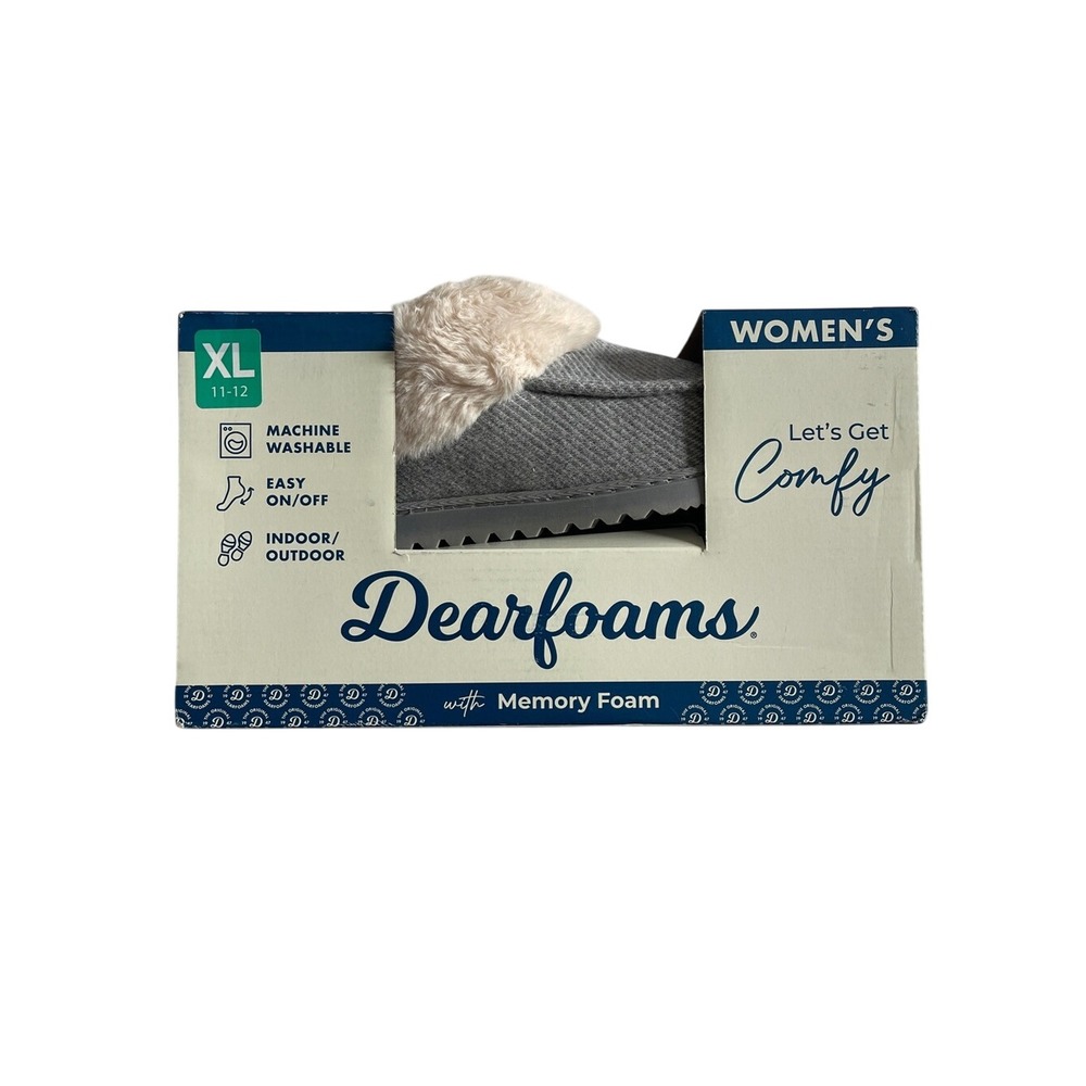 Dearfoams Women's Gray Slippers XL 11-12 NEW